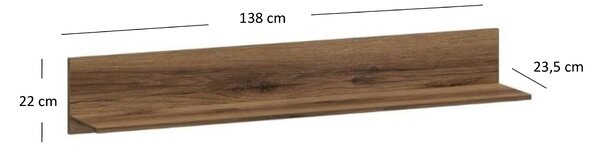 Poliță 140 cm Marni (Stejar delano închis). Promo -7%. 1053044