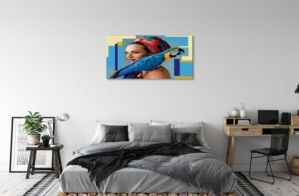 Tablouri canvas Macaw pe umăr