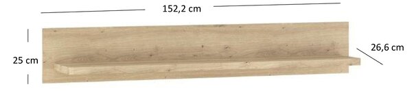 Poliță 150 cm Mindi (Stejar artisan). 1053056