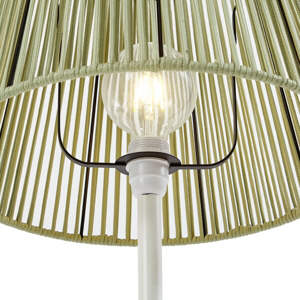 Lampă de podea de exterior albă cu abajur din frânghie verde IP44 - Virginia Jayla