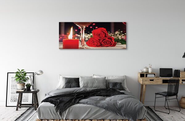 Tablouri canvas Trandafiri de sticlă lumânare
