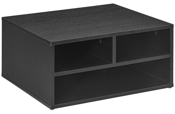 HOMCOM Cabinet pentru Imprimantă cu 2 Rafturi, Birou din Lemn și Cabinet de studiu cu Roți, 47x40x22.5 cm, Negru | Aosom Romania