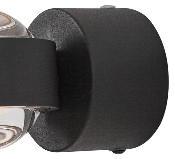 Lampă de perete de design neagră cu LED inclus IP44 - Lens