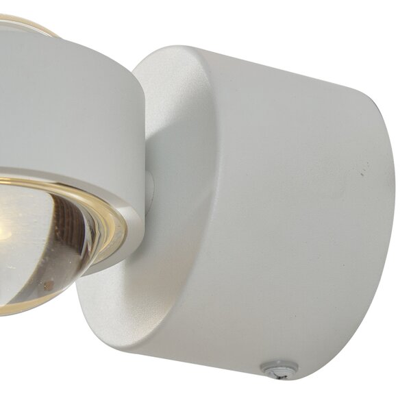 Lampă de perete de design albă, incl. LED IP44 - Lens