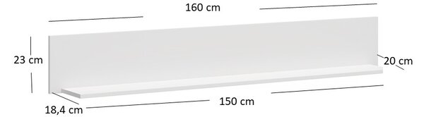 Poliță 160 cm Olna (alb). Promo -7%. 1053147
