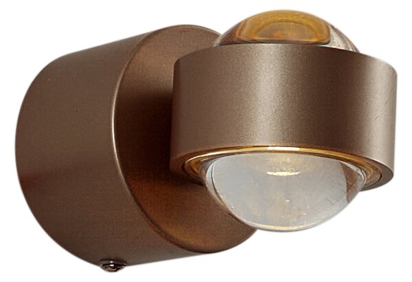 Lampă de perete de design bronz închis incl. LED IP44 - Lens