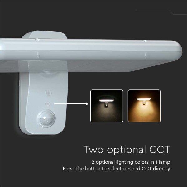 LED lampă solară de perete cu senzor, 15W, 3,2V, 4000K/6000K, IP65, albă