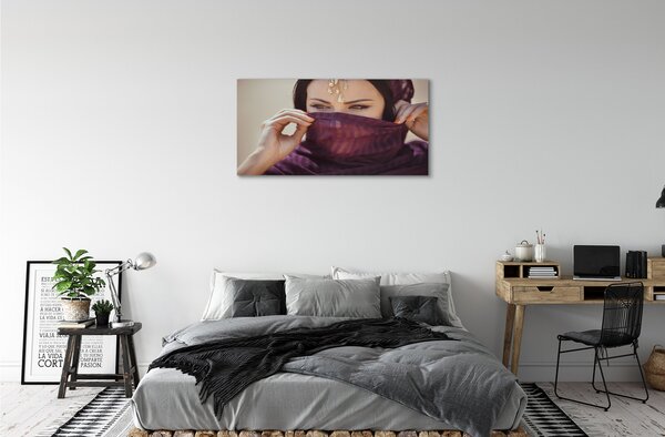 Tablouri canvas Material violet Femeie