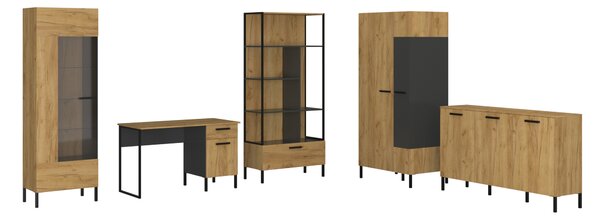 Comodă Shanna (Stejar craft auriu + antracit). 1053219