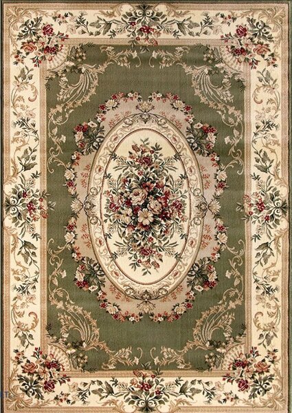 Covor Clasic Sufragerie Dormitor, Model Lotos 1557 310, Crem Verde 60x110