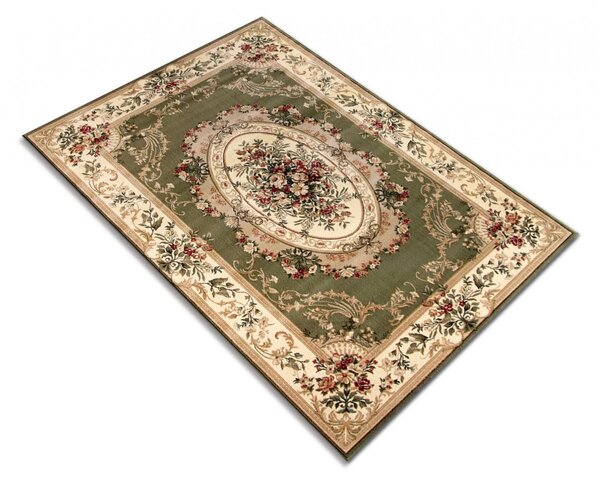 Covor Clasic Sufragerie Dormitor, Model Lotos 1557 310, Crem Verde 80x150