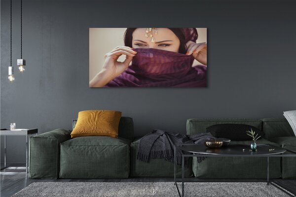 Tablouri canvas Material violet Femeie