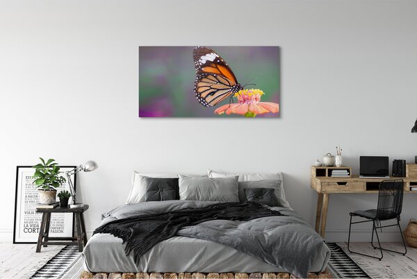 Tablouri canvas floare fluture colorat