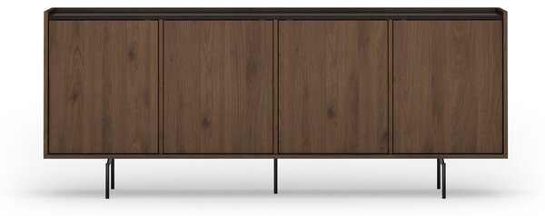 Comodă patru uși Zenar 200 cm - nuc elegant / negru