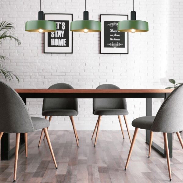 Lustră pe cablu HAKI 3xE27/60W/230V verde/negru