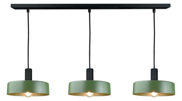 Lustră pe cablu HAKI 3xE27/60W/230V verde/negru