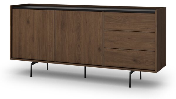 Comodă Zenar 170 cm cu sertare - nuc elegant / negru