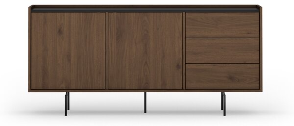 Comodă Zenar 170 cm cu sertare - nuc elegant / negru