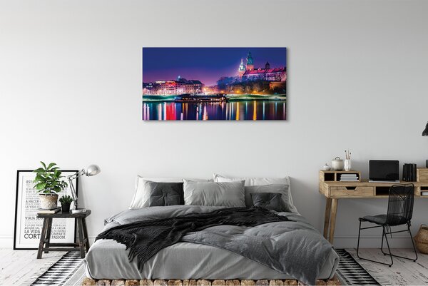Tablouri canvas Cracovia River City noapte