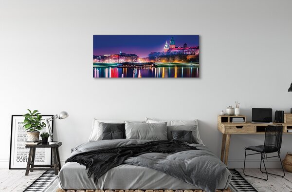 Tablouri canvas Cracovia River City noapte
