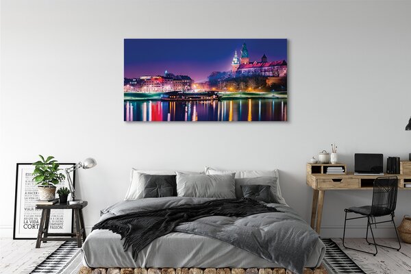 Tablouri canvas Cracovia River City noapte