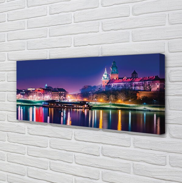 Tablouri canvas Cracovia River City noapte