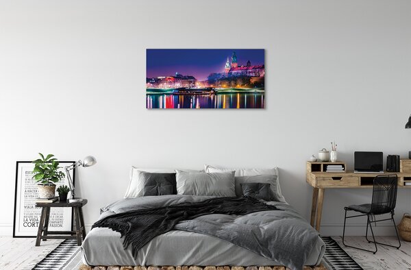 Tablouri canvas Cracovia River City noapte