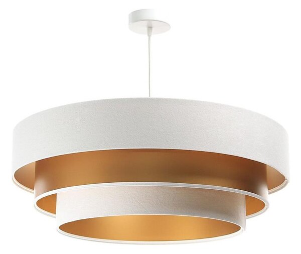 Lustr TRINITI 1xE27/60W/230V alb/auriu pe cablu