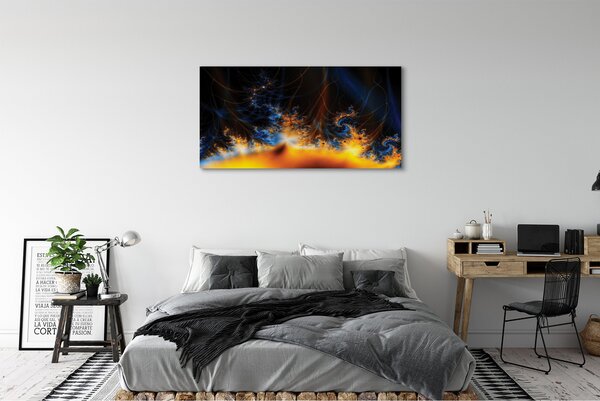 Tablouri canvas fractali galben și albastru