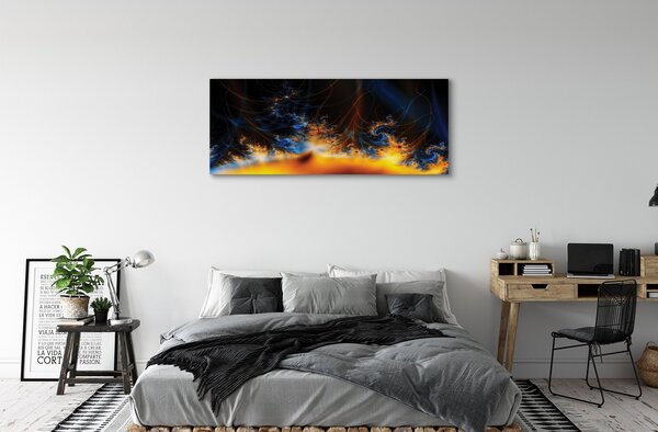 Tablouri canvas fractali galben și albastru