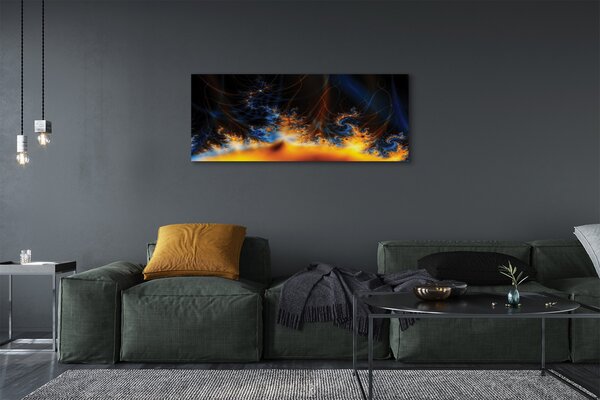 Tablouri canvas fractali galben și albastru