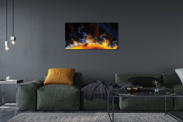 Tablouri canvas fractali galben și albastru