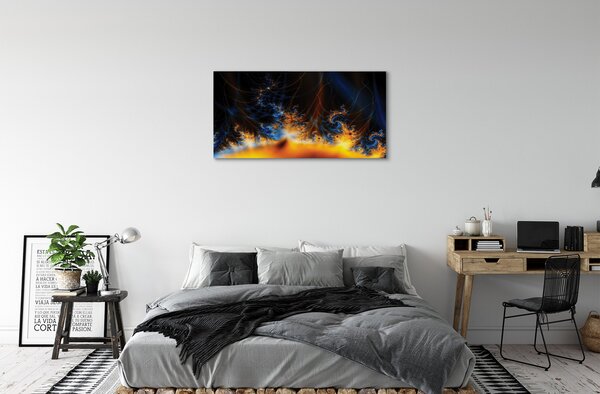Tablouri canvas fractali galben și albastru