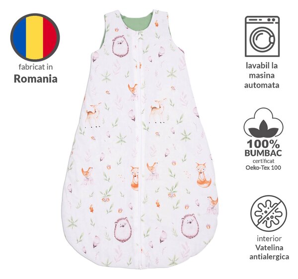 Sac de dormit copii 6-24 luni Kidizi Forest Joy 0.5 tog