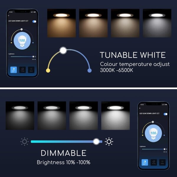 Corp de iluminat LED dimabil încastrat Aigostar 18W/230V d. 22 cm Wi-Fi