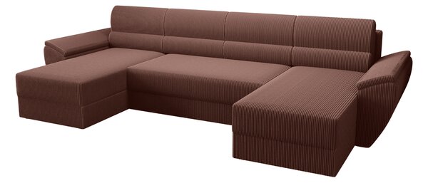 Coltar extensibil in forma de U TAVERO, roz inchis, 321x140 cm