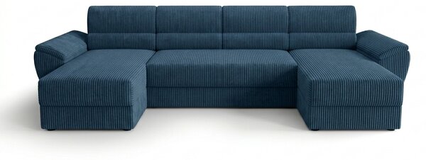 Coltar extensibil in forma de U TAVERO, albastru inchis, 321x140 cm