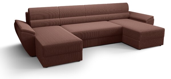 Coltar extensibil in forma de U TAVERO, roz inchis, 321x140 cm