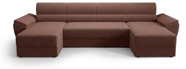 Coltar extensibil in forma de U TAVERO, roz inchis, 321x140 cm