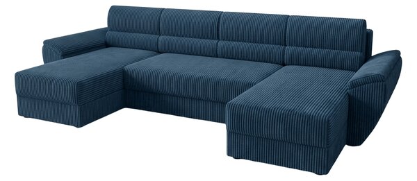 Coltar extensibil in forma de U TAVERO, albastru inchis, 321x140 cm