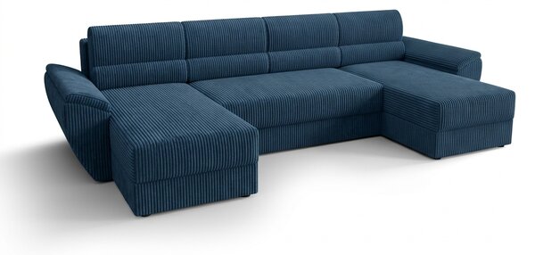 Coltar extensibil in forma de U TAVERO, albastru inchis, 321x140 cm