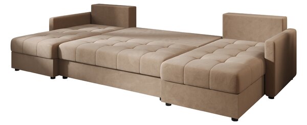 Coltar extensibil in forma de U VENORIA, bej, 285x146 cm + 2 perne GRATUIT