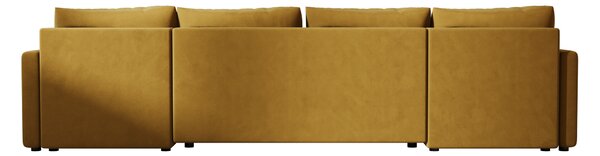 Coltar extensibil in forma de U VENORIA, mustar, 285x146 cm + 2 perne GRATUIT