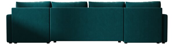 Coltar extensibil in forma de U VENORIA, petrol, 285x146 cm + 2 perne GRATUIT