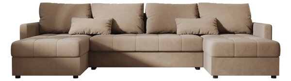 Coltar extensibil in forma de U VENORIA, bej, 285x146 cm + 2 perne GRATUIT