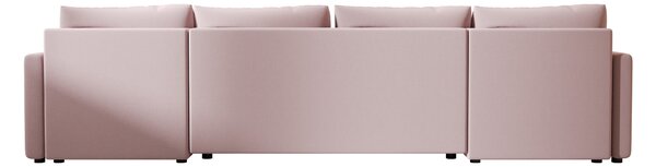 Coltar extensibil in forma de U VENORIA, roz pudra, 285x146 cm + 2 perne GRATUIT