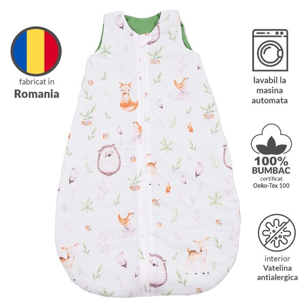 Sac de dormit copii 0-9 luni Kidizi Forest Joy 0.5 tog