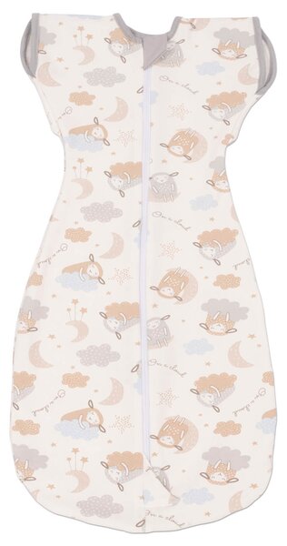 Sistem de infasat transformabil in sac de dormit, 1-6 luni Kidizi Swaddel Confort UP On a Cloud Pastel, 100% bumbac, 0.5 tog