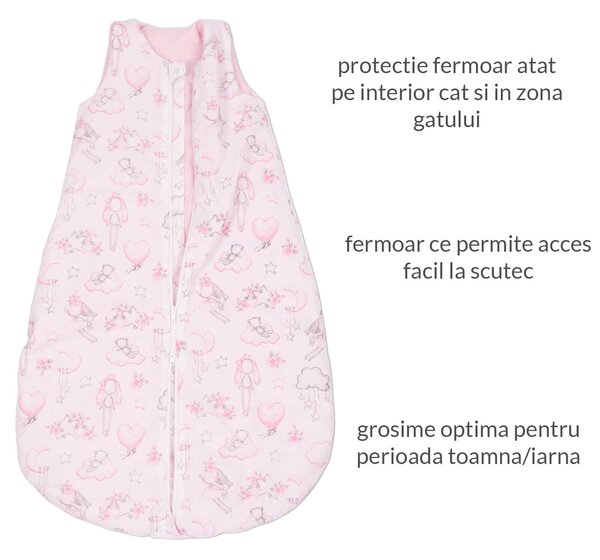 Sac de dormit copii 6-24 luni Kidizi Fairy Clouds, 0.5 tog