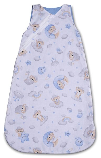 Sac de dormit copii din bumbac reglabil 0-24 luni Kidizi Koala Dreams Blue, 0.5 tog